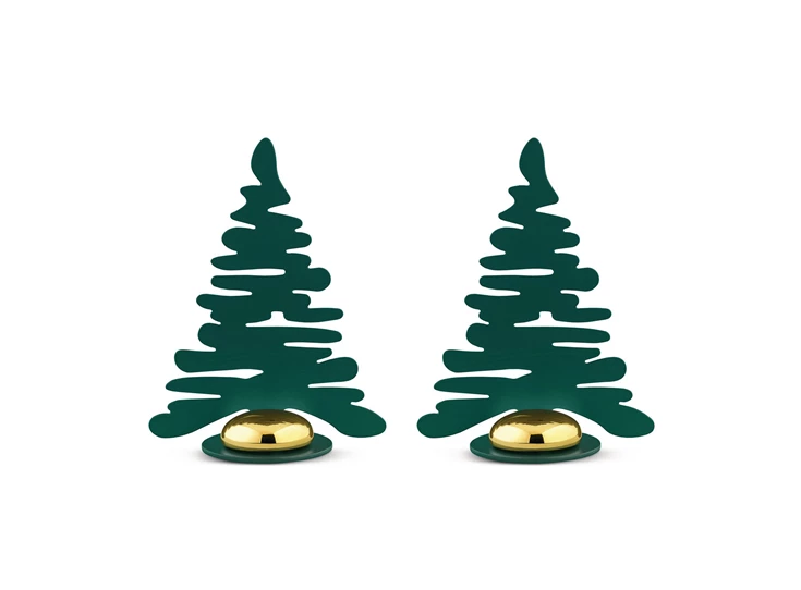 Alessi-Bark-kerstboom-kaart-fotohouder-set-van-2-groen