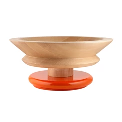 Alessi-Twergi-houten-schaal-oranje