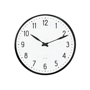 Arne-Jacobsen-Station-wall-clock-D21cm-wit-zwart
