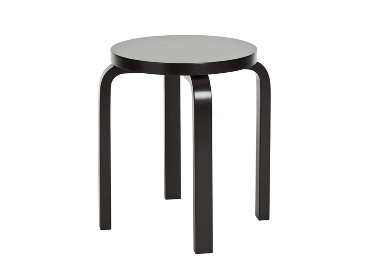Artek-Stool-E60-kruk-4-poten-H44cm-legs-black-lacquered-seat-black-lacquered