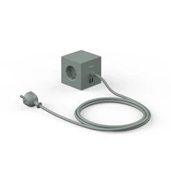Avolt-stekkerdoos-2-USB-poort-magneet-oak-green