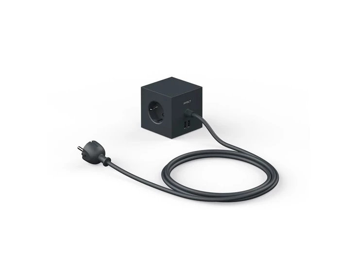 Avolt-stekkerdoos-2-USB-poort-magneet-stockholm-black