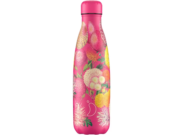Chillys-drinkfles-500ml-Floral-Pink-Pompoms