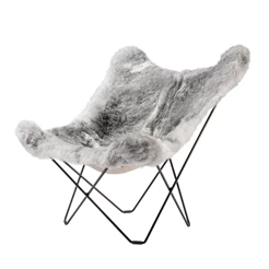 Cuero-Butterfly-Chair-Iceland-Mariposa-shorn-grey-zwart-frame