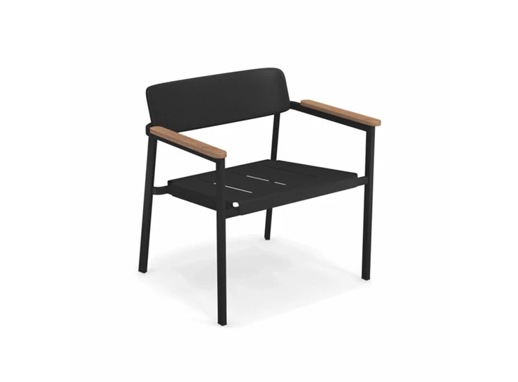 Emu-Shine-lounge-stoel-zwart-frame-teak-fsc-100