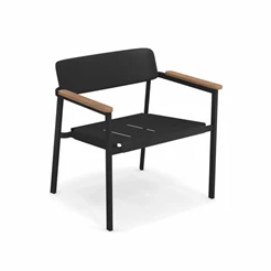 Emu-Shine-lounge-stoel-zwart-frame-teak-fsc-100