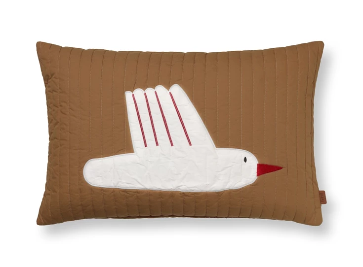 Ferm-Living-Bird-quilted-cushion-40x60cm-sugar-kelp