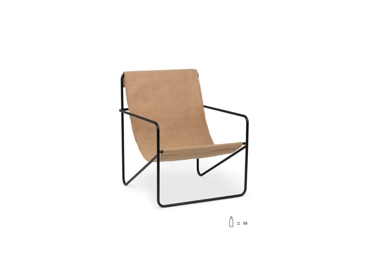 Ferm-Living-Desert-stoel-frame-zwart-stof-solid