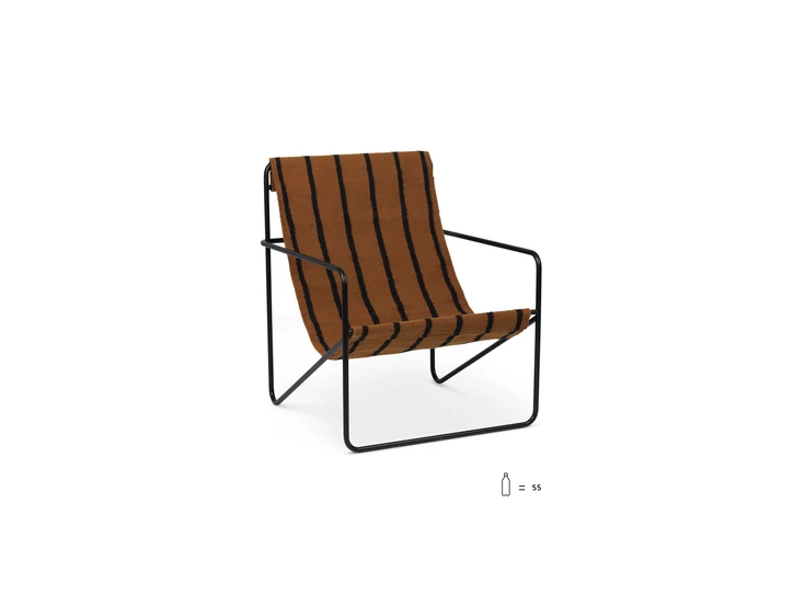 Ferm-Living-Desert-stoel-frame-zwart-stof-stripe