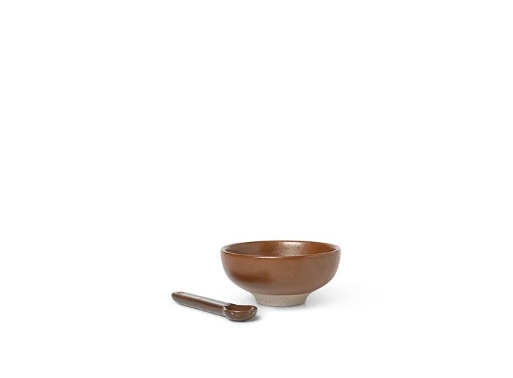 Ferm-Living-Petite-zoutset-bowl-D8cm-lepel-chocolate