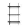 Ferm-Living-Sector-Shelf-Triple-Narrow-black-brass-brackets-54x102x221cm-black-ash