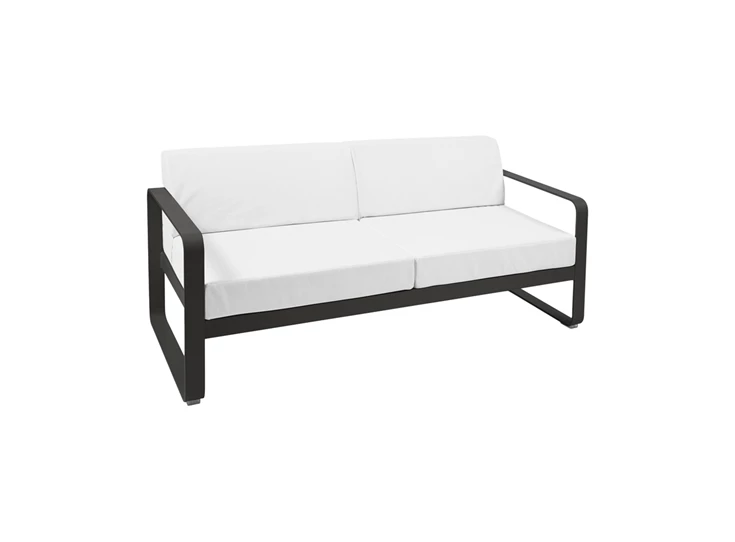Fermob-Bellevie-sofa-2-zit-160x75x71cm-reglisse-zwart-stof-blanc-grise