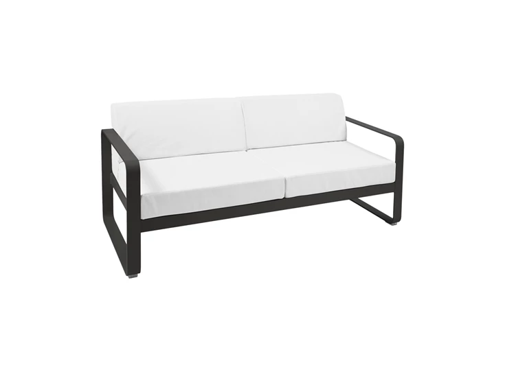 Fermob-Bellevie-sofa-2-zit-160x75x71cm-reglisse-zwart-stof-blanc-grise