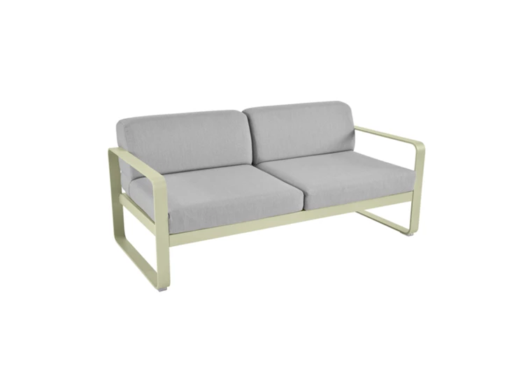 Fermob-Bellevie-sofa-2-zit-160x75x71cm-vert-tilleul-stof-gris-flanelle