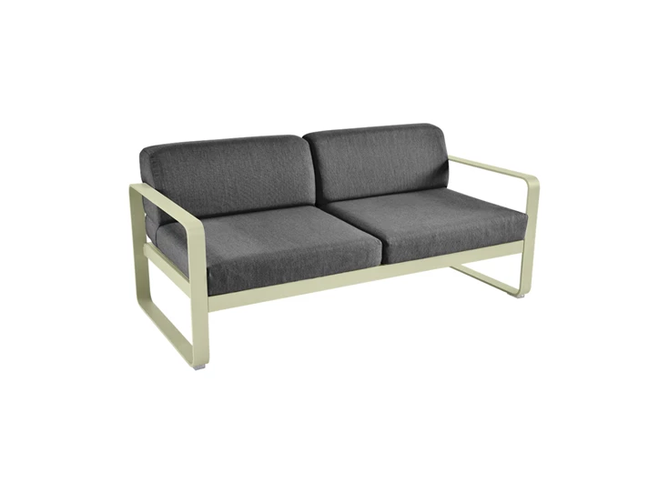 Fermob-Bellevie-sofa-2-zit-160x75x71cm-vert-tilleul-stof-gris-graphite