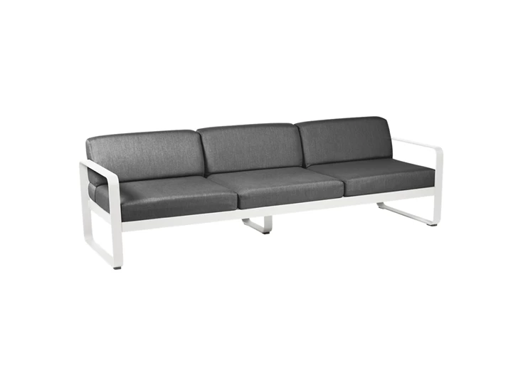 Fermob-Bellevie-sofa-35-zit-235x75x71cm-blanc-coton-wit-stof-gris-graphite