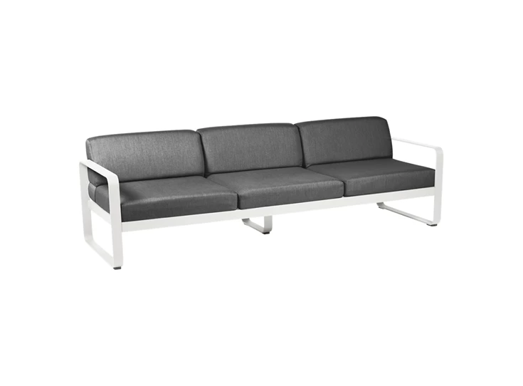 Fermob-Bellevie-sofa-35-zit-235x75x71cm-blanc-coton-wit-stof-gris-graphite
