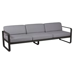 Fermob-Bellevie-sofa-35-zit-235x75x71cm-reglisse-zwart-stof-gris-flanelle