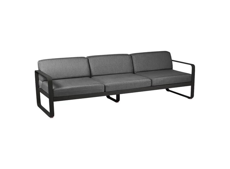 Fermob-Bellevie-sofa-35-zit-235x75x71cm-reglisse-zwart-stof-gris-graphite