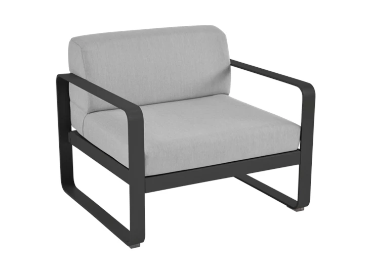 Fermob-Bellevie-sofa-eenzit-85x75x71cm-reglisse-zwart-stof-gris-flanelle