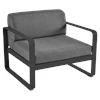 Fermob-Bellevie-sofa-eenzit-85x75x71cm-reglisse-zwart-stof-gris-graphite