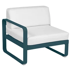 Fermob-Bellevie-sofa-module-links-1-zit-frame-bleu-acapulco-stof-blanc-grise