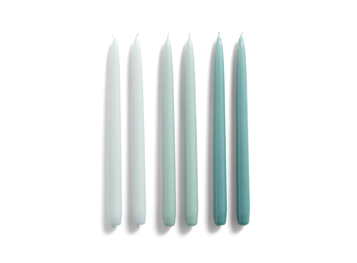 Hay-Candle-kaarsen-conical-H32cm-mix-set-van-6-ice-blue-arctic-blue-teal