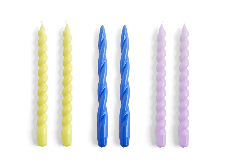 Hay-Candle-Long-Mix-kaarsen-29cm-set-van-6-lemonade-sky-blue-lila