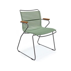Houe-Click-stoel-met-armleuning-in-bamboo-zitting-dusty-green