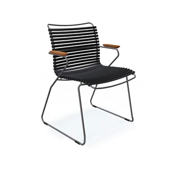 Houe-Click-stoel-met-armleuning-in-bamboo-zitting-zwart