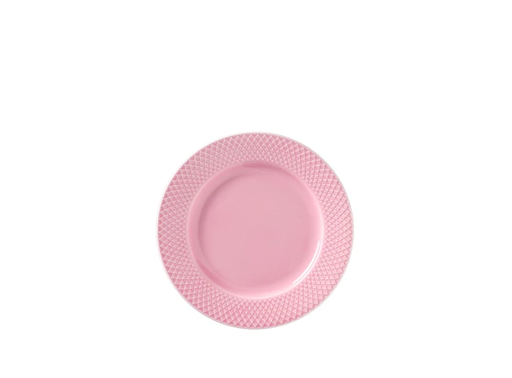 Lyngby-Rhombe-Color-plat-bord-21cm-roze