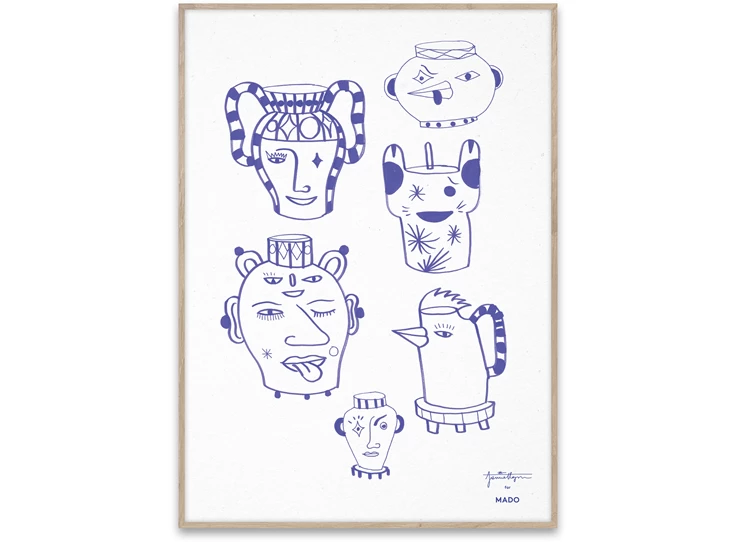 Mado-Jaime-Hayon-Pots-Vases-blauw-50x70