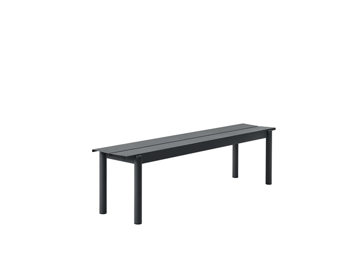MUUTO-Linear-zitbank-steel-170x-34cm-zwart