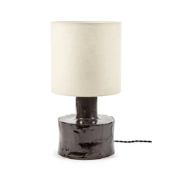 Serax-Marie-Michielssen-tafellamp-Catherine-D25cm-H47cm-voet-zwart-kap-beige