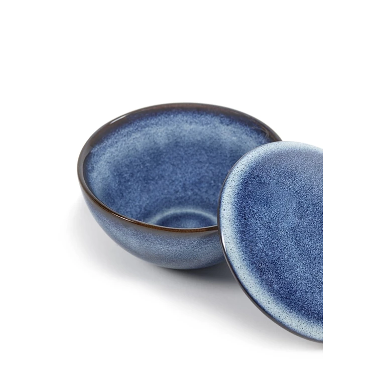 Raap Walter Cunningham Permanent Serax Pascale Naessens Pure bowl met deksel D11.5cm H7cm donkerblauw -  Dhondt leef mooi