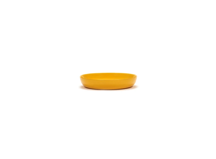 Serax-Yotam-Ottolenghi-Feast-bord-hoog-22x22x4cm-sunny-yellow-swirl-dots-zwart