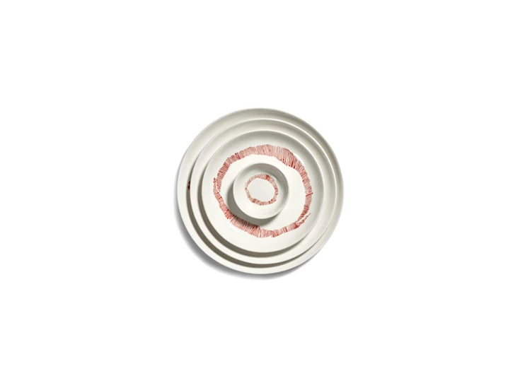 Serax-Yotam-Ottolenghi-Feast-schotel-XS-75x75x2cm-wit-swirl-stripes-rood