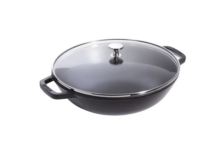 Staub-wok-mglazen-deksel-30cm-zwart