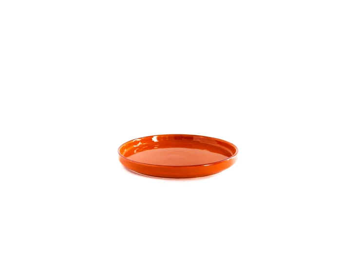 Val-Pottery-Marvelous-bord-D22cm-H25cm-Jose-orange-dark-red-line