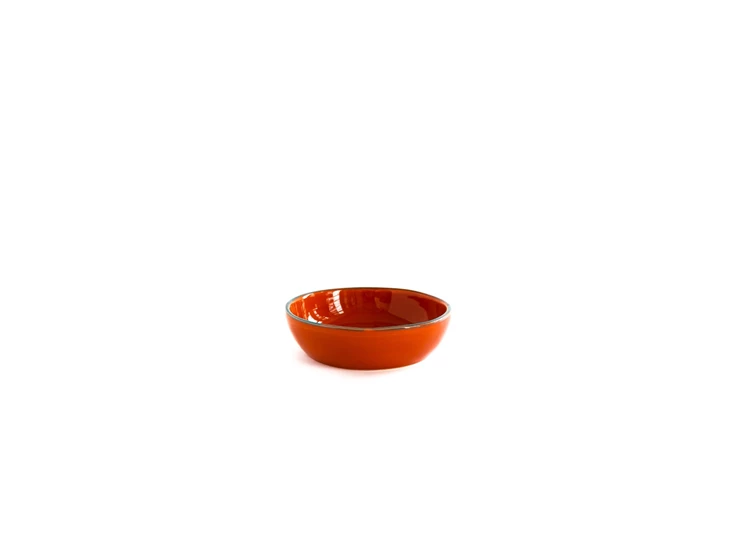 Val-Pottery-Marvelous-bowl-D14cm-H45cm-Joana-dark-orange-turquoise-line