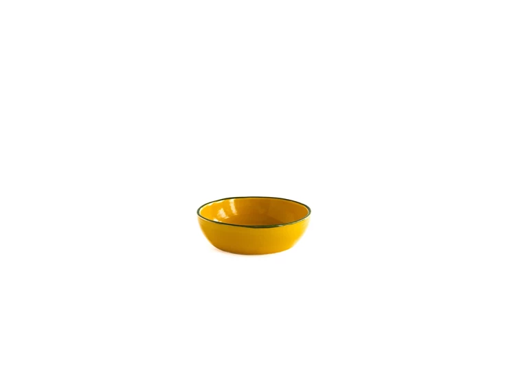 Val-Pottery-Marvelous-bowl-D14cm-H45cm-Joana-dark-yellow-dark-green-line