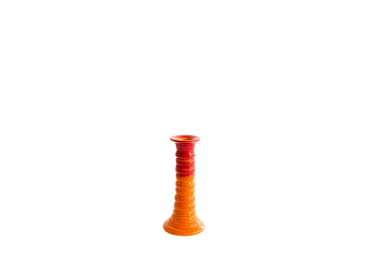 Val-Pottery-Marvelous-kandelaar-D8cm-H16cm-Luis-oranje-rood