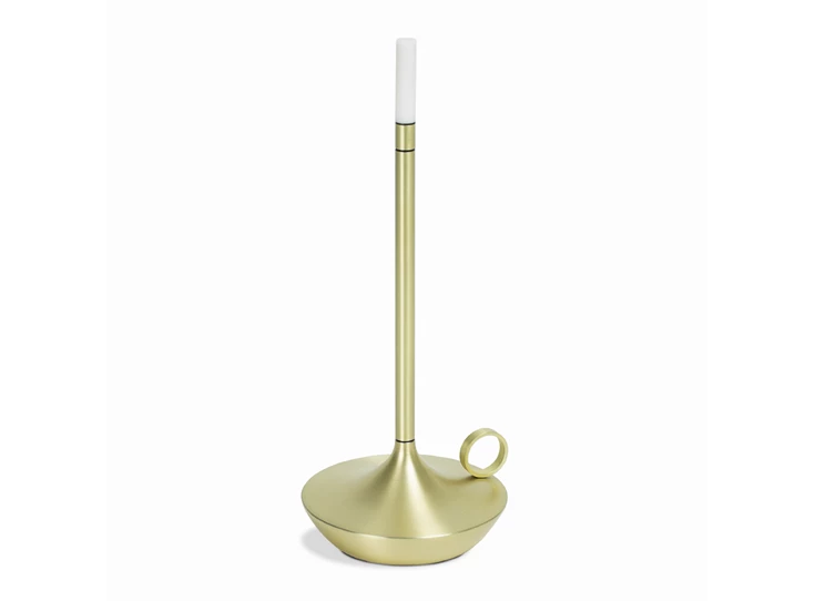 Wick-tafellicht-Led-herlaadbaar-H25cm-D11cm-brass