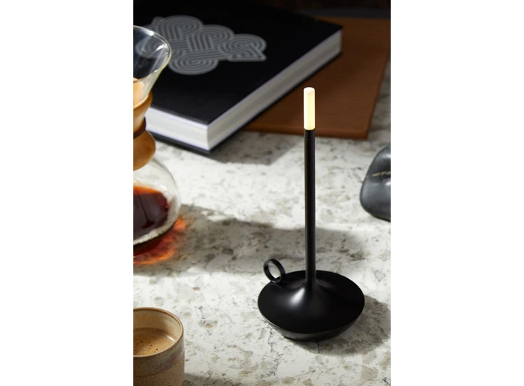 Wick-tafellicht-Led-herlaadbaar-H25cm-D11cm-zwart